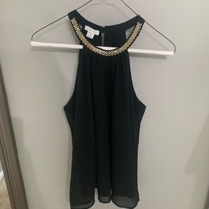 Black Tank with Neck Detailing